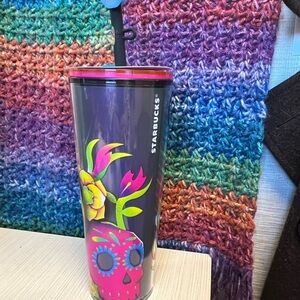 Starbucks Multicolor Skull Tumbler